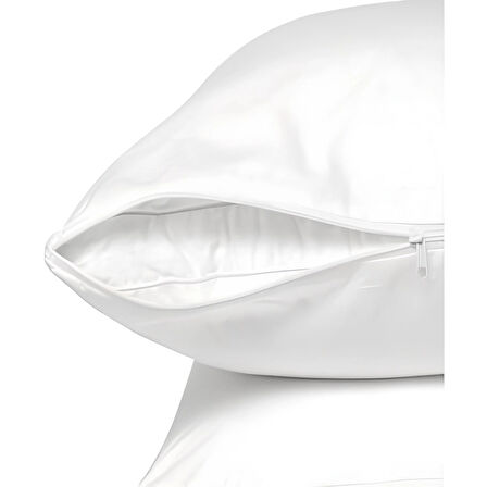 Beyaz Fermuarlı Yastık Mitili, Yastık Kılıfı