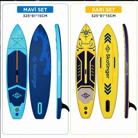 Mavi SET 325 x 82 Paddle Board Şişme Sörf Tahtası Full Set