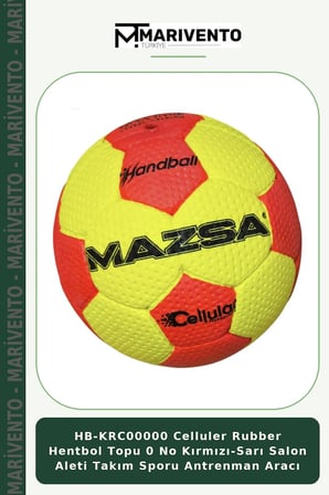 HB-KRC00000 Celluler Rubber Hentbol Topu 0 No Kırmızı-Sarı Salon Aleti Takım Sporu Antrenman Aracı