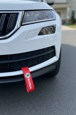 Skoda Araçlar İçin Kırmızı Tampon Çeki İpi | Sportif Görünüm ve Kolay Montaj