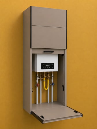 PVC Sürgülü Kapak Kombi Dolabı En×Boy×Der: 58×160×40 cm Balkon İç-Dış Mekan Mutfak için Dayanıklı Dolap