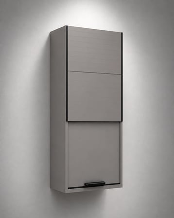 PVC Sürgülü Kapak Kombi Dolabı Sürgülü Kapak 58 x 104 x 40 cm Balkon İç Mekan Mutfak Dayanıklı ve Şık