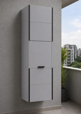 PVC Sürgülü Kapak Kombi Dolabı En×Boy×Der: 58×160×40 cm Balkon İç-Dış Mekan Mutfak için Dayanıklı Dolap