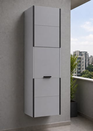 PVC Sürgülü Kapak Kombi Dolabı En×Boy×Der: 58×160×40 cm Balkon İç-Dış Mekan Mutfak için Dayanıklı Dolap
