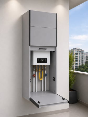 PVC Sürgülü Kapak Kombi Dolabı En×Boy×Der: 58×160×40 cm Balkon İç-Dış Mekan Mutfak için Dayanıklı Dolap