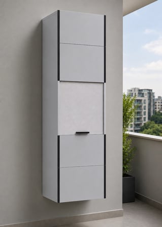 PVC Sürgülü Kapak Kombi Dolabı En×Boy×Der: 58×160×40 cm Balkon İç-Dış Mekan Mutfak için Dayanıklı Dolap