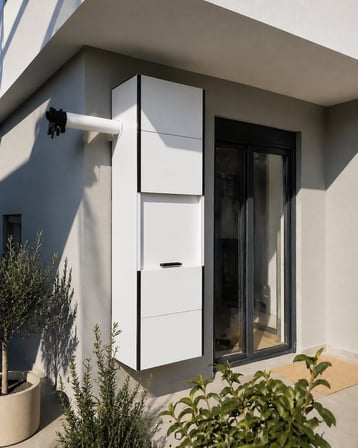 PVC Sürgülü Kapak Kombi Dolabı En×Boy×Der: 58×160×40 cm Balkon İç-Dış Mekan Mutfak için Dayanıklı Dolap