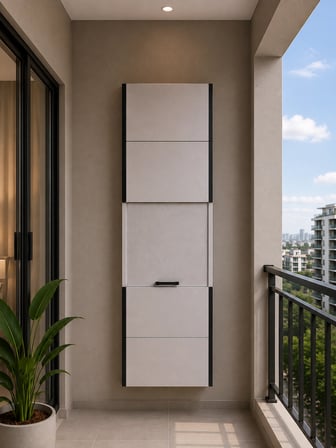 PVC Sürgülü Kapak Kombi Dolabı En×Boy×Der: 58×160×40 cm Balkon İç-Dış Mekan Mutfak için Dayanıklı Dolap