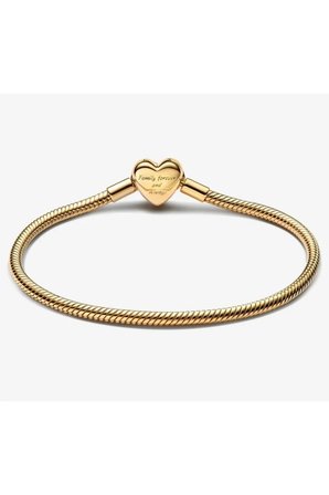 Poseidons Jewellery Gold Renk Sonsuz Kalp Klipsli Yılan Zincir 925 Ayar Bileklik