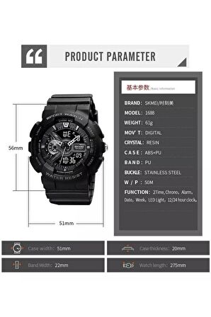 Skmei Erkek Kol Saati Dijital Analog Moda Trend Şık Tasarım Hediye Saat