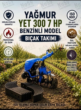 Yağmur Yet 300 Benzinli 7Hp Çapa Takımı 24 Adet