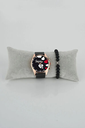 Sevgili Saati Sonsuza Aşk Minimalist Kalpler Erkek Kol Saati Bileklik Hediye