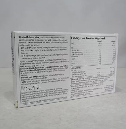 Herbalifeline Max - Omega 3 - EPA & DHA İçeren Balık Yağı Takviyesi