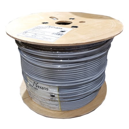 NEX1611TO5, CAT6, 500M, 23AWG (0,58mm), UTP, %100 Bakır, LSZH Halogen Free, Makara, Kablo (GRİ)