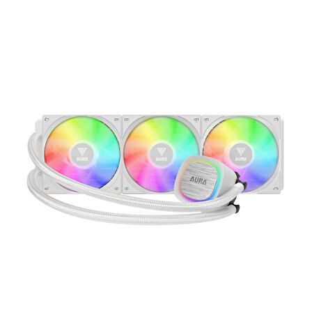 GAMDIAS AURA GL360 V2 WH, White Edition, 360mm,  RGB, 3 Fanlı, CPU Sıvı Soğutma
