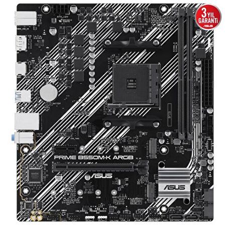 ASUS PRIME B550M-K ARGB, 2xDDR4, 2x M.2, DP, HDMI, AM4 Soket Anakart