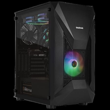 GAMDIAS ATHENA E1 Elite, 500W, Tempered Glass, Mesh, ARGB, ATX GAMING KASA