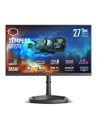 CM GP2711 27" 165HZ 1MS VA 2K 2560X1440 2XHDMI 1XDP HDR PIVOT KVM 576 MINI LED Monitör