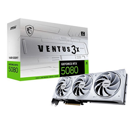 MSI VGA GEFORCE RTX 5080 16G VENTUS 3X OC WHITE RTX5080 16GB GDRR7 256 B DX12 PCIE 5.0 X16 (3XDP 1XHDMI)