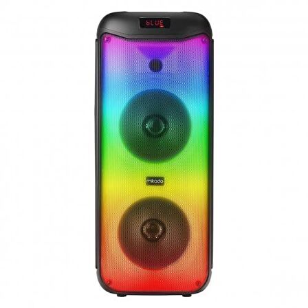 MIKADO MD-40KP, 40W, BT/TWS/FM, RGB Aydınlatma,   Toplantı, Parti, Açık Hava Speaker. Kablosuz Mikrofon Hediyeli