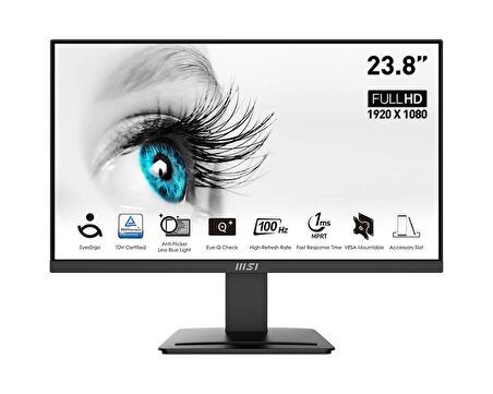 MSI 23.8 PRO MP2412 1920x1080 (FHD) FLAT VA 100HZ 1MS ANTI-GLARE MONITOR
