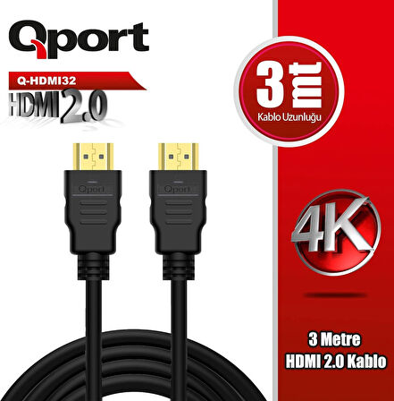  Q-HDMI32 HDMI 2.0 V ALTIN UÇLU KABLO 3 MT
