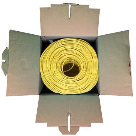 POWERGATE CAT6-BOX-YL, 23AWG, 0,57mm, UTP, CAT6 Kablo, 305m, Sarı