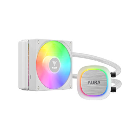GAMDIAS AURA GL120 V2 WH, White Edition, 120mm,  RGB, 1 Fanlı, CPU Sıvı Soğutma