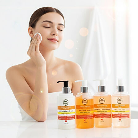 Sivilce karşıtı yüz bakım seti, cildinizdeki sivilce ve siyah nokta sorunlarına etkili çözüm sunar. Özel formüllü ürünler bir arada, cildi derinlemesine temizler, yağ dengesini sağlar ve gözenekleri sıkılaştırır. 