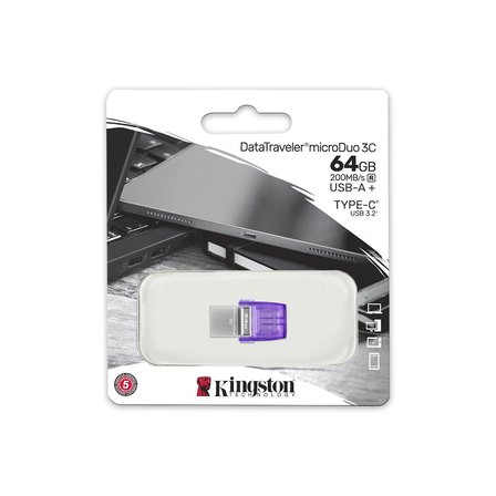 Kingston DataTraveler MicroDuo 3C 64 GB USB Bellek Type-C USB 3.2