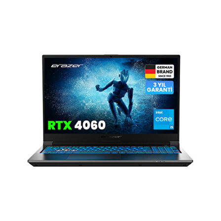 ERAZER Deputy P60i, MD62747, i5-13420H, 15.6" FHD, 144Hz, 16Gb Ram, 512GB NVMe M.2 SSD, 8GB RTX4060 Ekran Kartı, Free Dos, Gaming Notebook