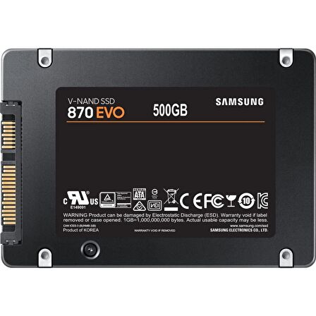 SAMSUNG 870 EVO 500GB 560/530MB/s 2.5" SATA3 SSD MZ-77E500B/KR