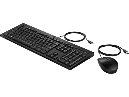 HP 225 Kablolu Set Klavye & Mouse Siyah 286J4AA