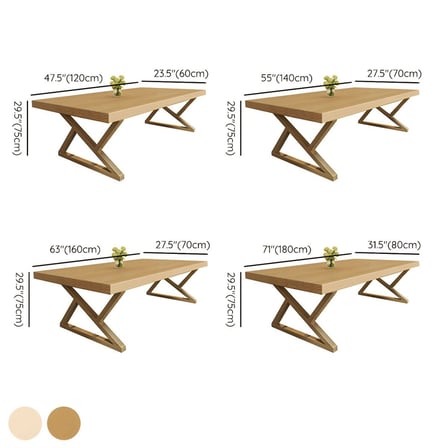 YMK8552 Modern Dikdörtgen Masif Ahşap Yemek Masası, Metal Ayaklı