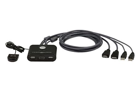  -cs22hf  2 Port USB FHD HDMI KVMP™(Keyboard/Video Monitor/Mouse) Periferi (Çevre Cihazlarla (USB) Bağlantı Kurabilir) Switch, KVM bağlantı kablosu ürüne gömülüdür, Remote Port Selector ile birlikte