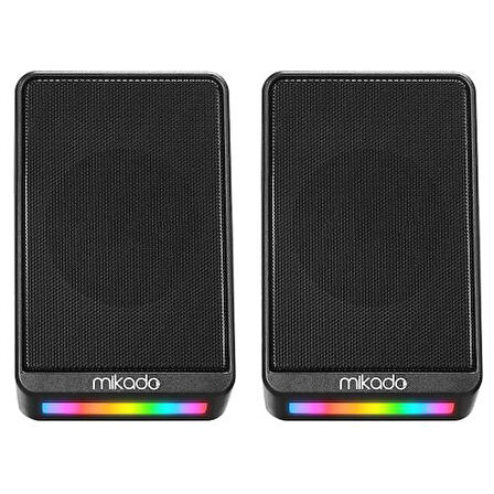 MD-178, 6W, 1+1, Masaüstü, RGB Aydınlatma, USB, Siyah Kasa, Speaker