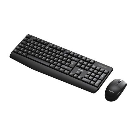 PHILIPS SPT6337B, Siyah, Türkçe Q, 2.4Ghz Kablosuz, Klavye Mouse Set