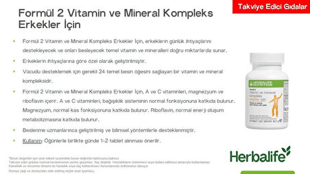 Formül 2 – Erkeklere özel - 24 Vitamin ve Mineral Kompleks 60 tablet