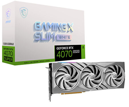 MSI VGA GEFORCE RTX 4070 SUPER 12G GAMING X SLIM WHITE RTX4070S 12GB GDDR6X 192B DX12 PCIE 4.0 X16 (3XDP 1XHDMI)