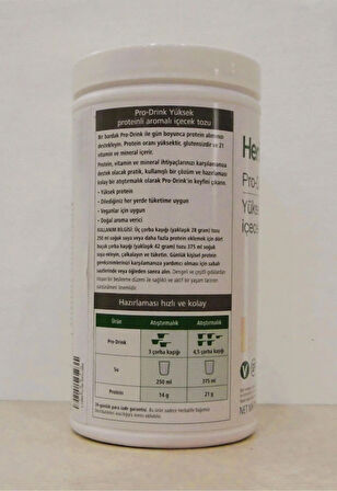 Pro Drink – Ekstra protein takviyesi için bitki bazlı, hafif vanilya aromalı toz karışım Vegan