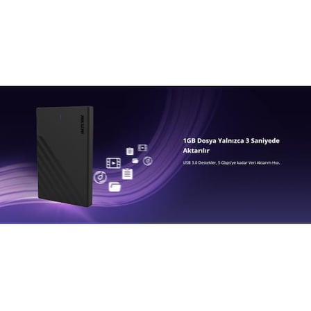 HS-HUB-MHB201, USB3.0, 2,5" SSD ve HDD Destekler, 5Gbps, Siyah, Windows, Mac-OS, Linux, Android, Alüminyum Disk Kutusu