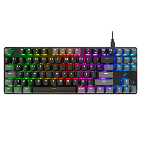 ACER eMachines, EAK87, Siyah/Gri, USB Kablolu, RGB Backlight, RED Switch, Mekanik, Türkçe Q, 87 Tuşlu, Gaming Klavye
