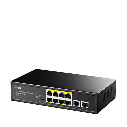  FS1010PG 8 Port 10/100Mbps 2*FE Uplink VLAN&Extend Mode 250m 120W POE+ Ethernet Switch