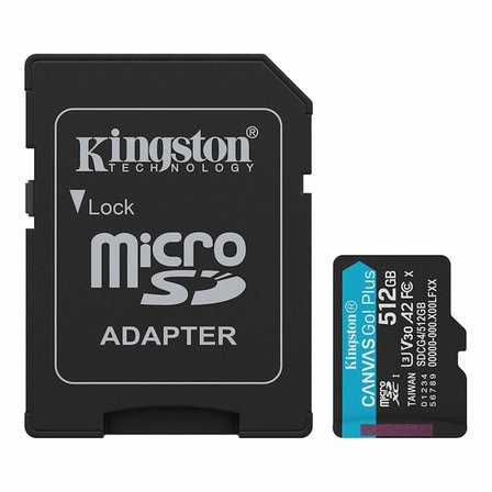 Kingston Canvas Go! Plus 512 GB Micro SDXC Hafıza Kartı ve Adaptör