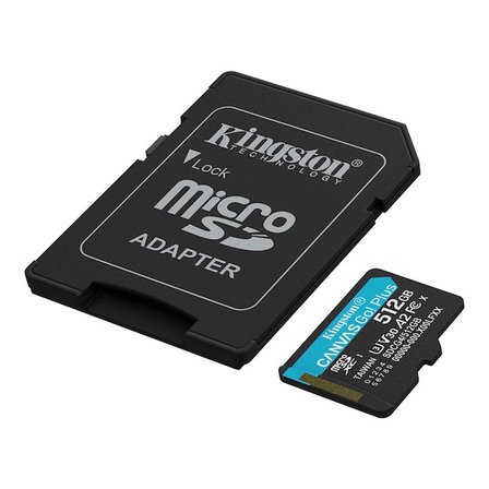 Kingston Canvas Go! Plus 512 GB Micro SDXC Hafıza Kartı ve Adaptör
