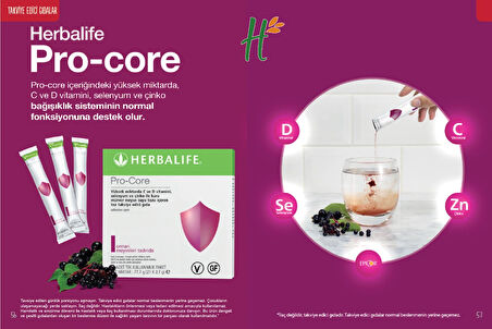 Pro-Core  Bağışıklık Sistemini Destekleyen Vitamin ve Mineral Takviyesi (21x3,7 g şaselerde)