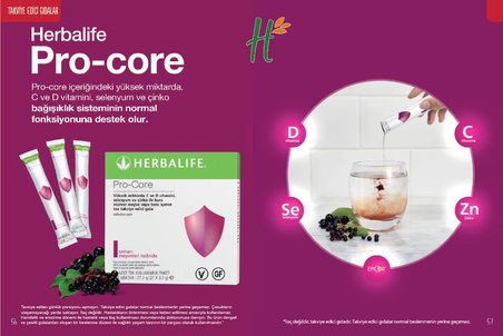 Pro-Core  Bağışıklık Sistemini Destekleyen Vitamin ve Mineral Takviyesi (21x3,7 g şaselerde)