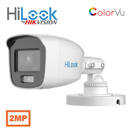 HILOOK THC-B129-LPS, 2Mpix, 2.8mm Lens, 20Mt Gece Görüşü, IP66, Color Vu, Dahili Mikrofon, Bullet Kamera