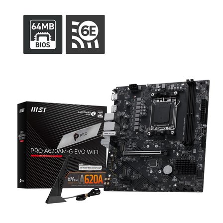 MSI Pro A620M-G EVO WIFI Anakart AMD AM5 DDR5 mATX