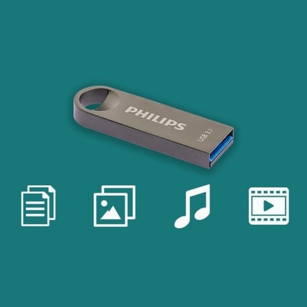 Philips 128 GB USB 3.1 Flash Bellek Metalik Gri